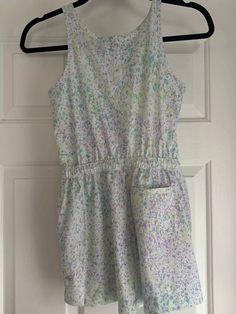 Athleta Girl size medium colorful splatter patter romper